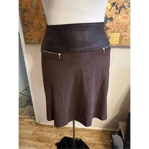 Armand Thiery Vegan Suede & Leather Mini Skirt Soft So Comfortable S/M