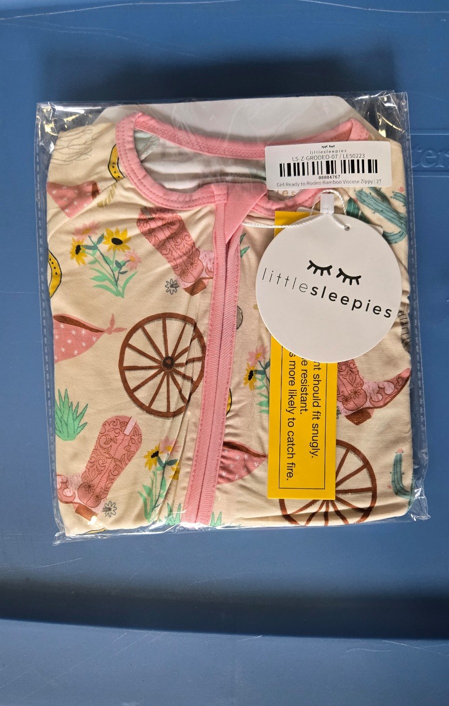 Little Sleepies Pink Ready to Rodeo Zippy 2T