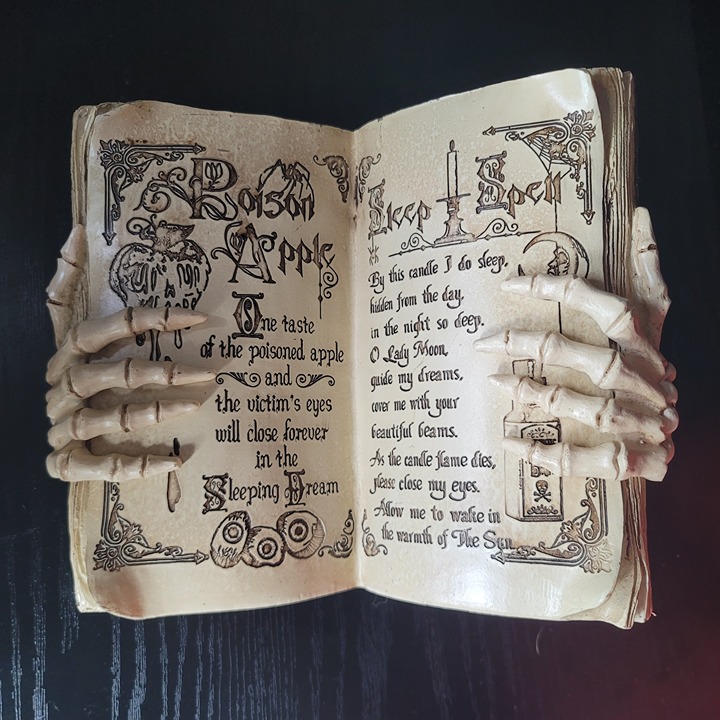 Evil Queen's Poisoned Apple Spell Book Table Top Decor