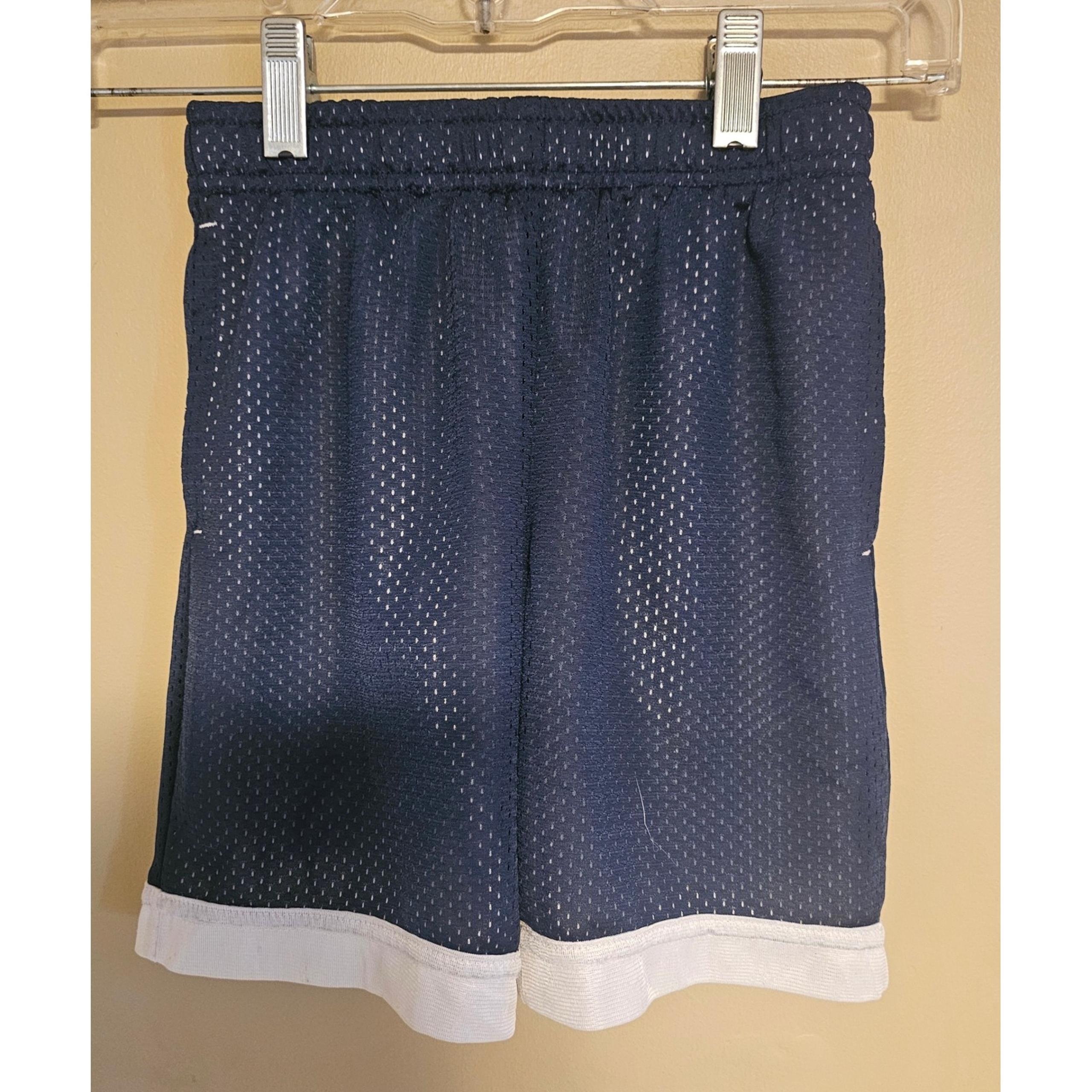Athletic Works Mesh Basketball Shorts Activewear Navy Blue White S (6-7)