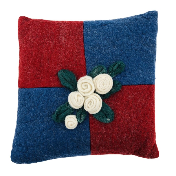 Throw Pillow 100% Virgin Wool W-Z Felt