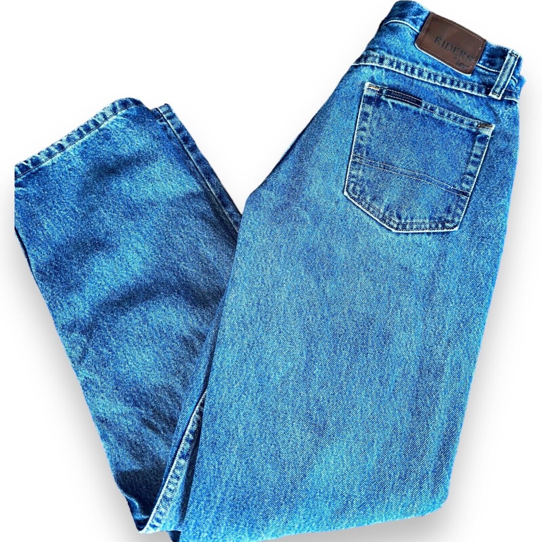Vintage Lee Riders Mens 80s Blue Denim Faded Jeans 30x30 High waisted Mom Jeans