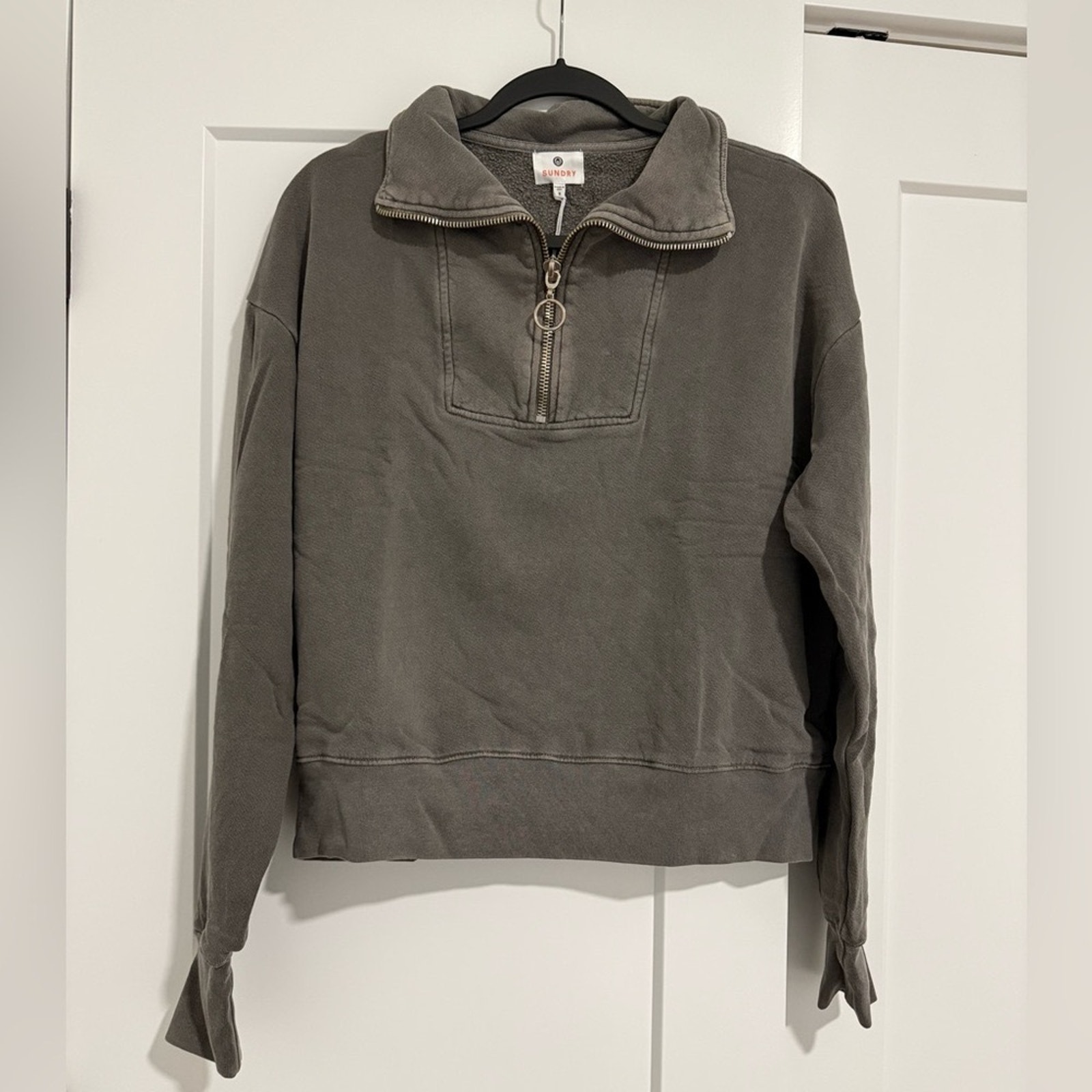 NEW - Sundry Half Zip Sweatshirt - GREY - Sz 3 (L) - 128