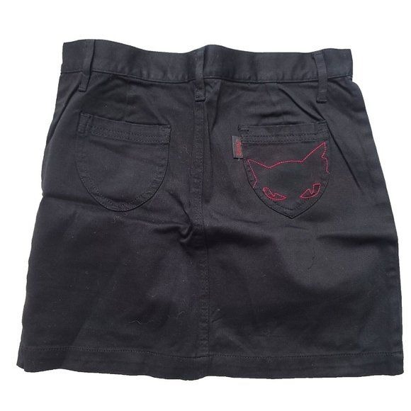 Vintage Emily the Strange Mini Skirt, Embroidered, Black, Size 1