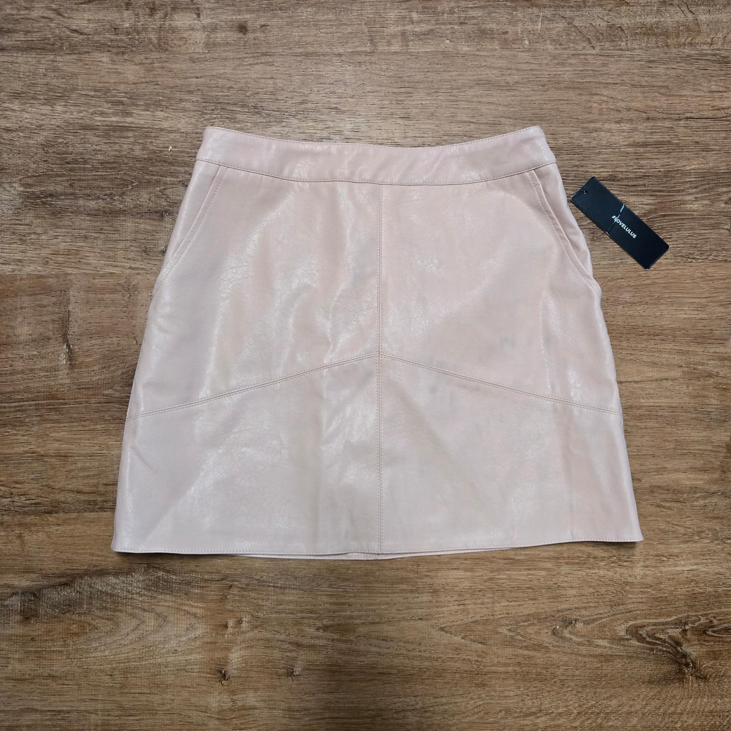 Lulu's Light Pink Pleather Pencil Skirt