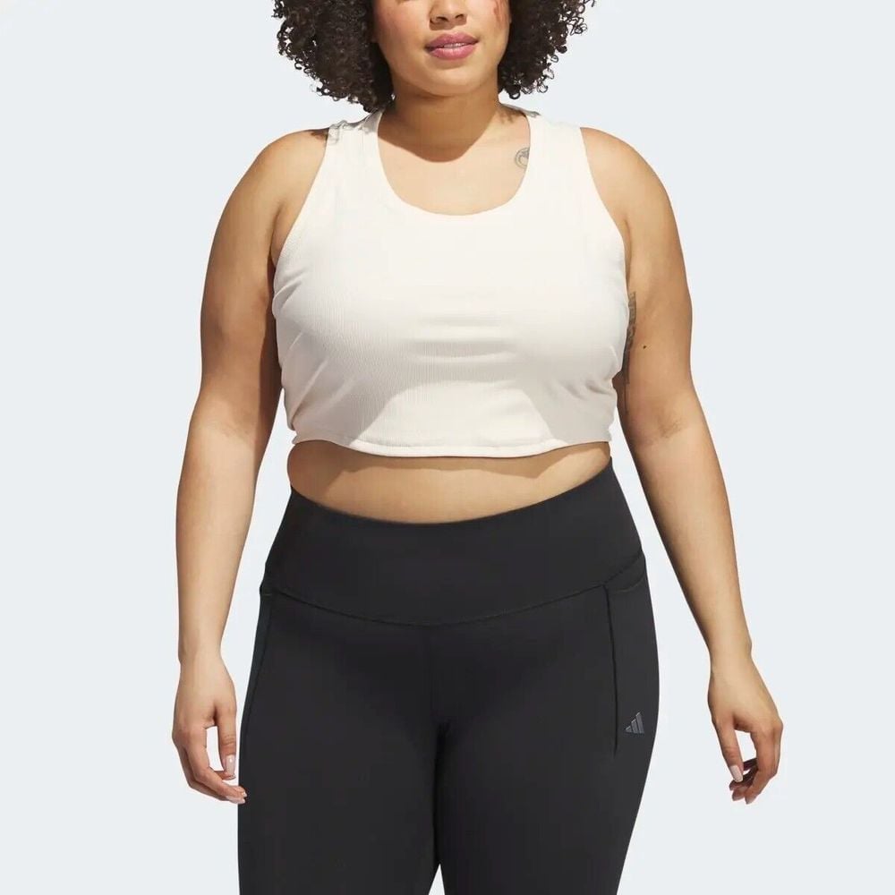 ADIDAS X 11 Honoré Tank Top Plus Size 1X Nude Crop Ribbed HY5638 NWT 100