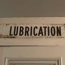 Metal Lubrication sign from repair shop 32 inches