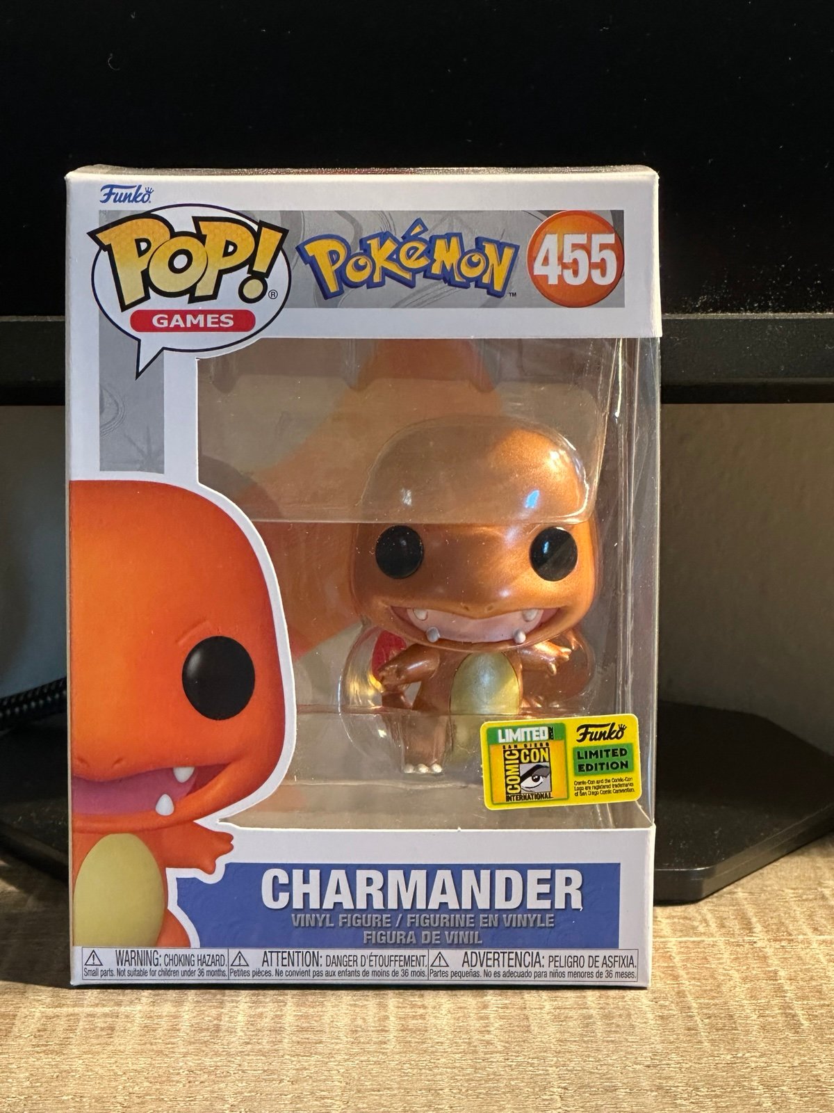 Funko Pop! Vinyl: Pokémon - Charmmander Metallic 455 SDCC Exclusive W/ Protector
