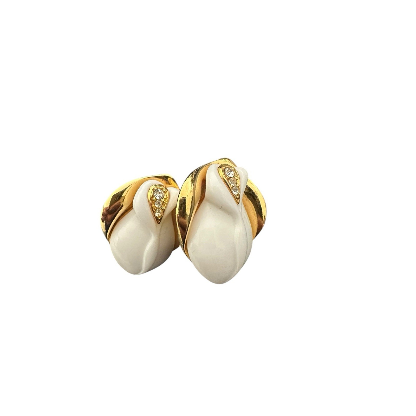 Vintage Kenneth Jay Lane (K.J.L.) for Avon White Lily Earrings