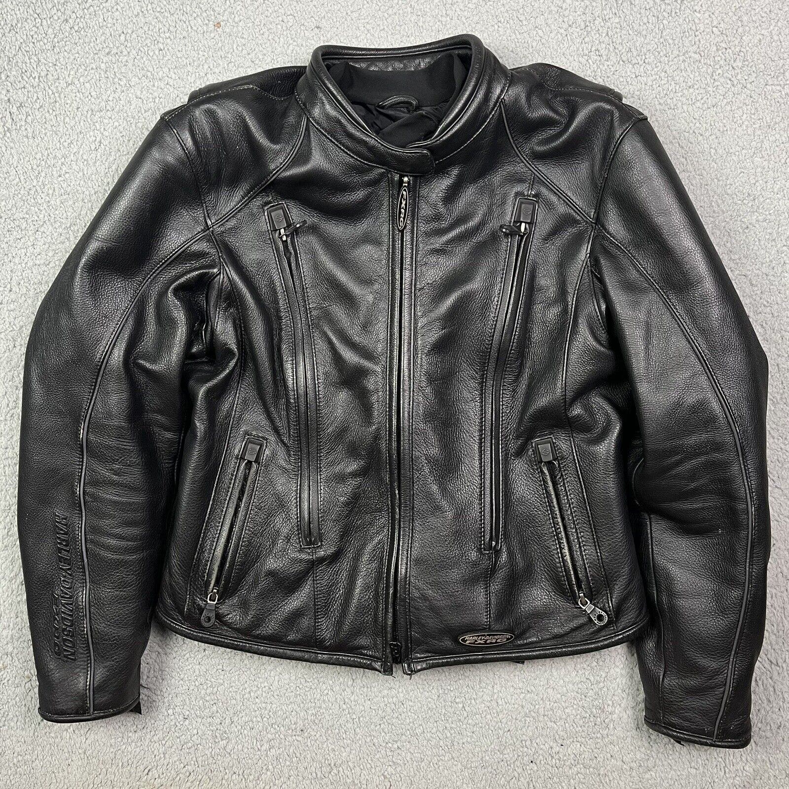 Harley Davidson FXRG Heavyweight Leather Padded Jacket Black Coat Women’s M