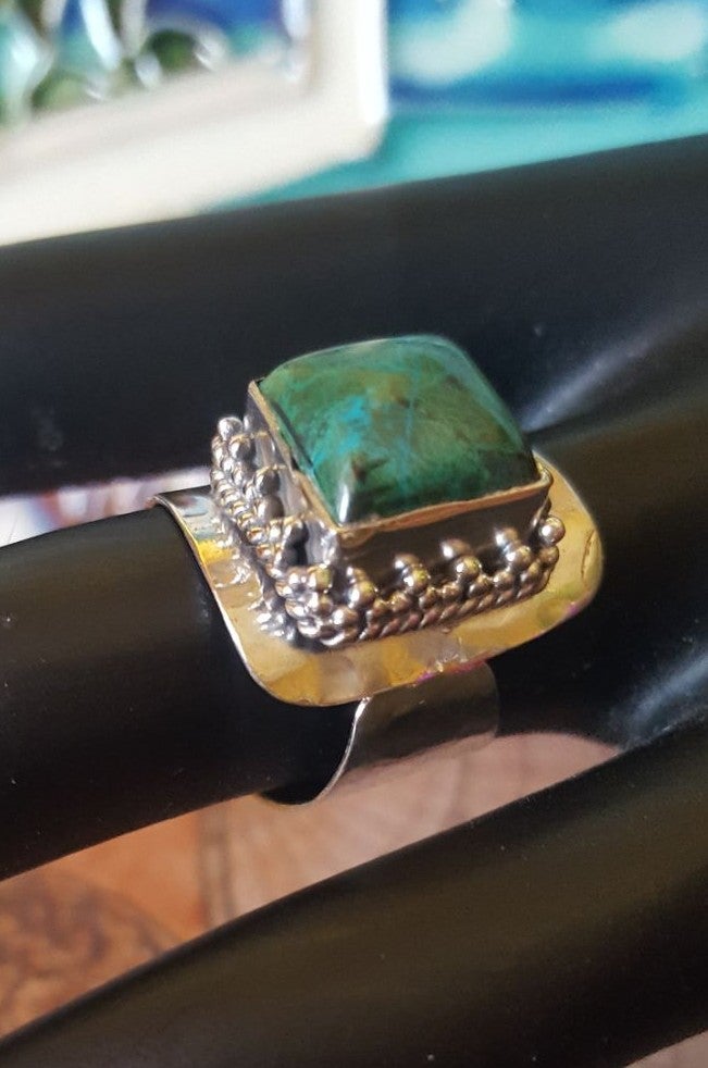 Chrysocolla Bypass  Ring