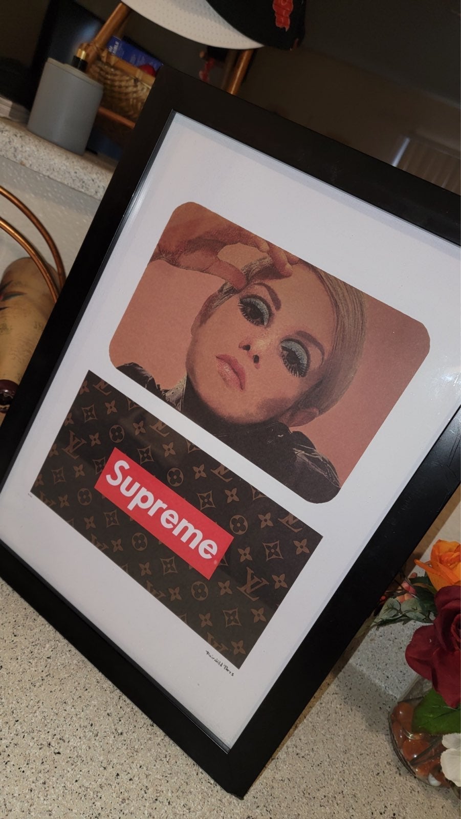 MRARE Limited Edition Supreme x FairChild Louis Vuitton Twiggy Framed Print