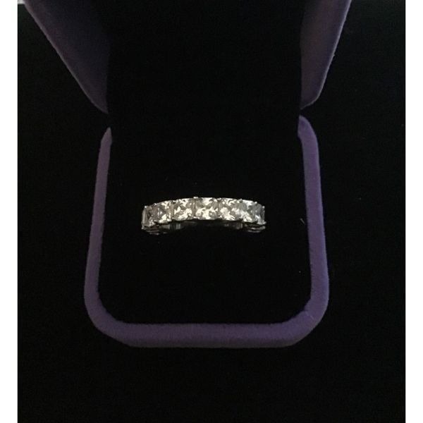 Gorgeous New 4 Ct Princess Cut Sim Diamond Eternity Band Ring Sz 8~925 Sterling