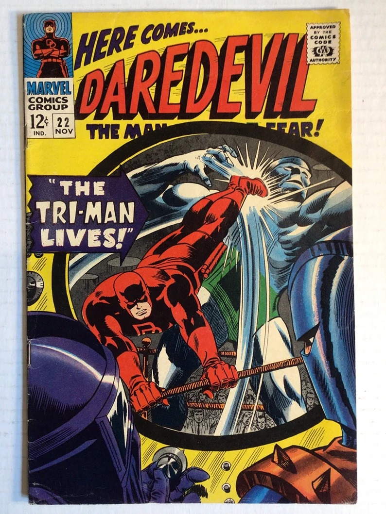 Daredevil #22 The Tri-Man Lives 1966, Marvel Comics, Original, Authentic