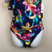New La Blanca Mio Swimsuit Women's 14 Navy Blue By the Sea One Shoulder Ruffle