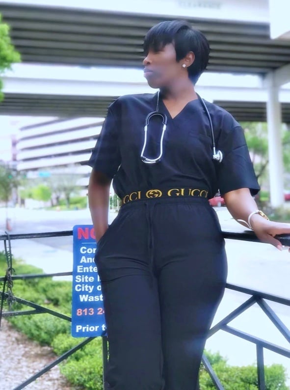 Black GG Scrub Set- Medium