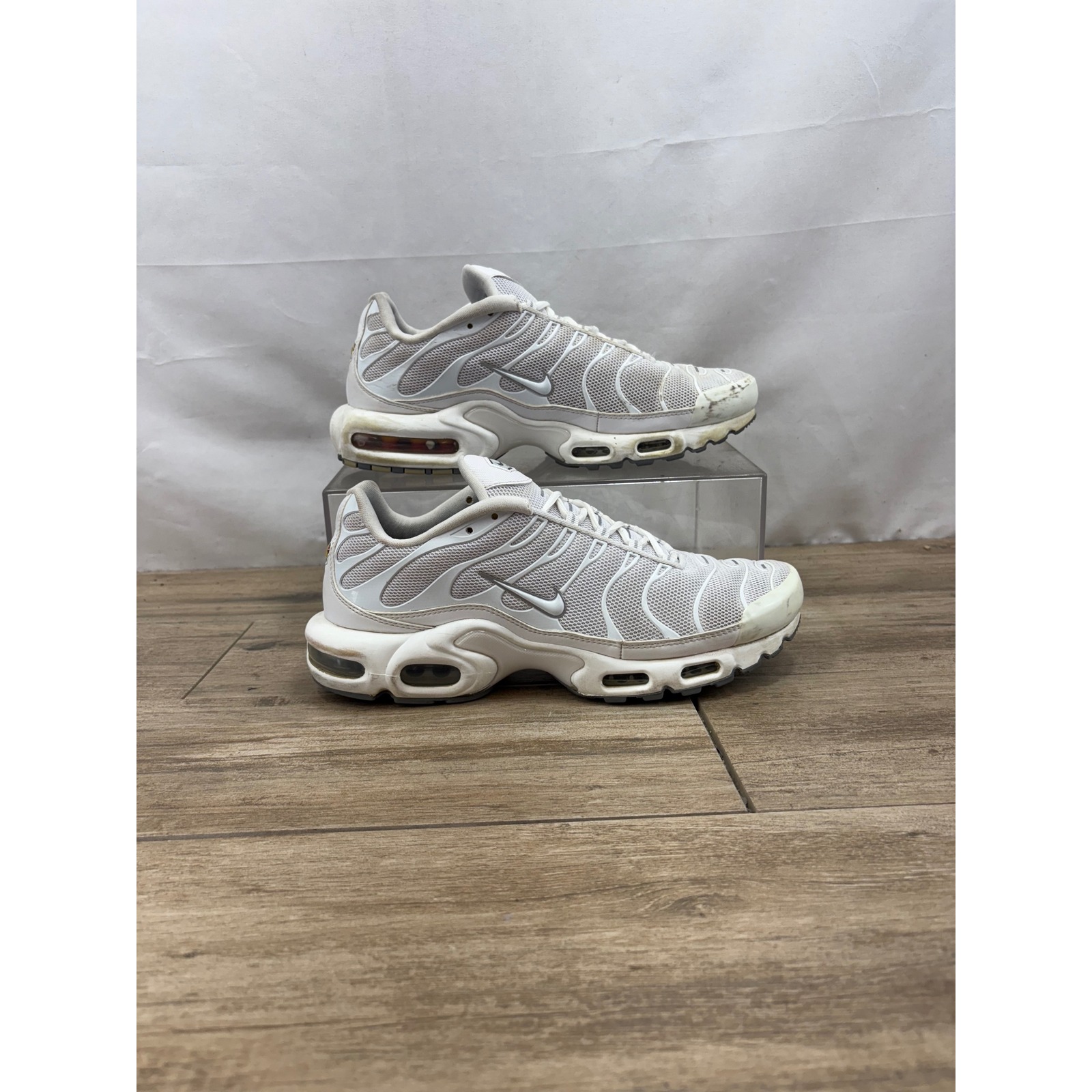 Nike Air Max Plus TN Tuned Triple White Black 604133-139 Men's Size 10