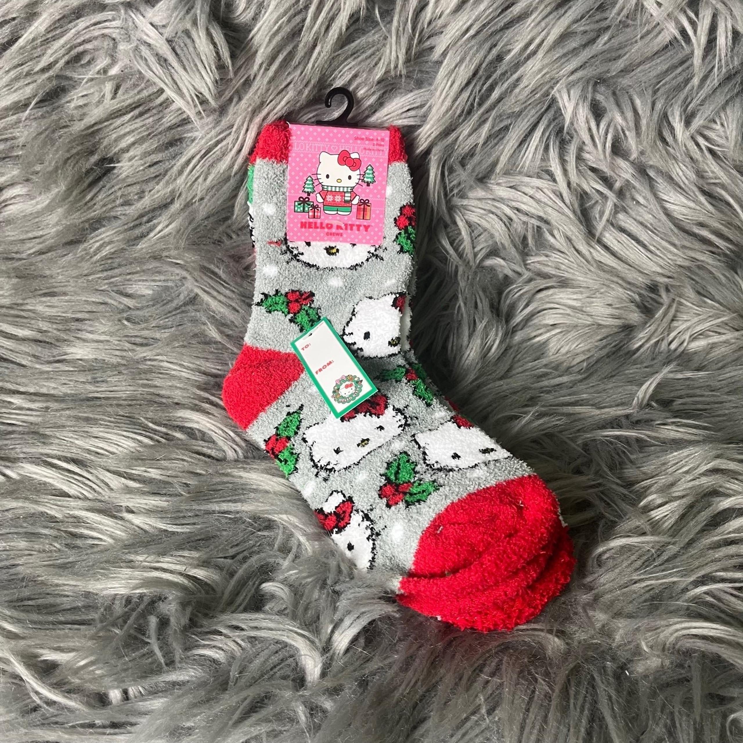 Hello Kitty Christmas Two Pack Fuzzy Socks Set
