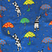 Vintage Ikea raining cats and dogs umbrella print curtains RARE