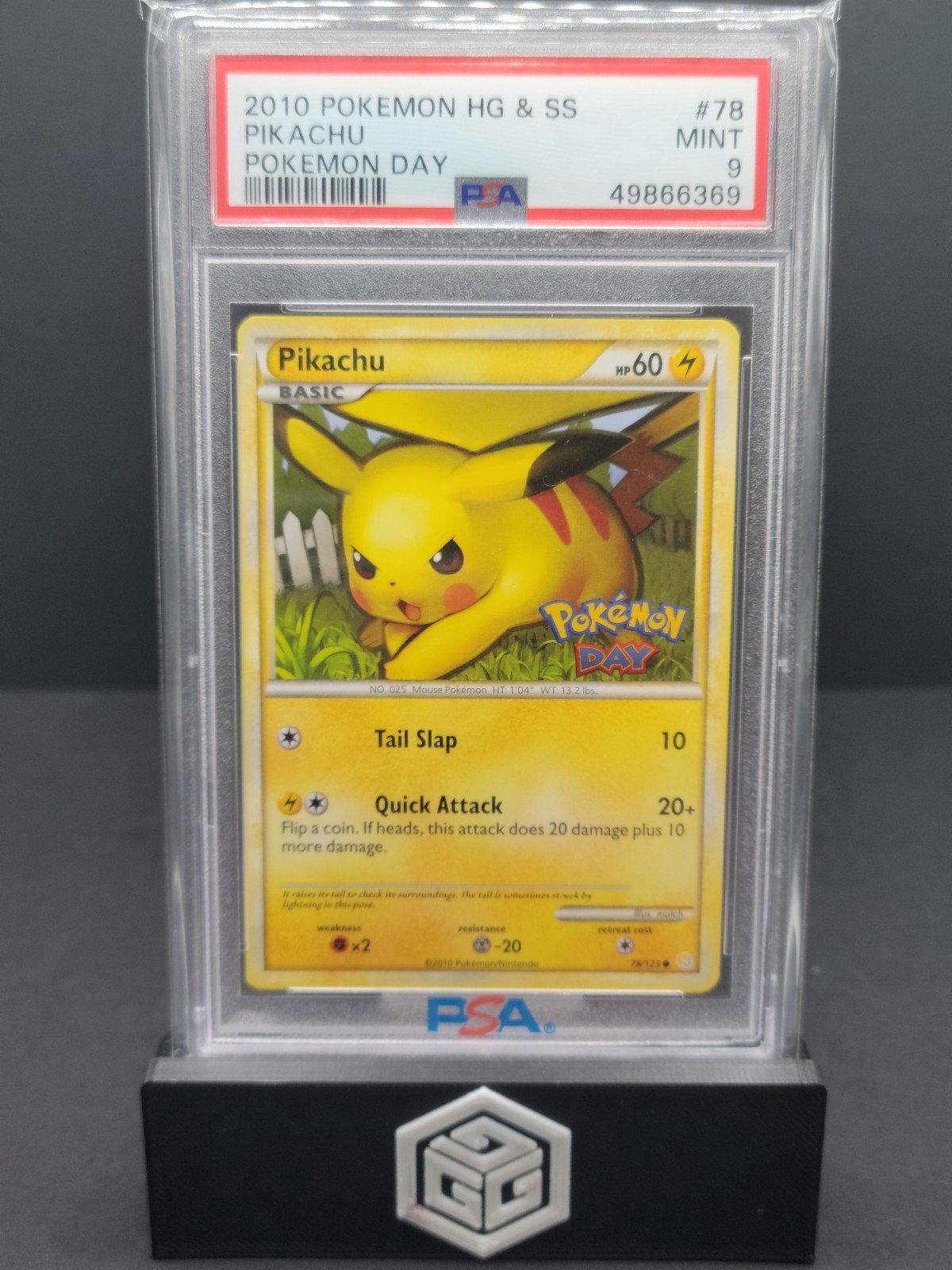 Pikachu Heartgold & Soulsilver Pokemon Day #78 PSA 9