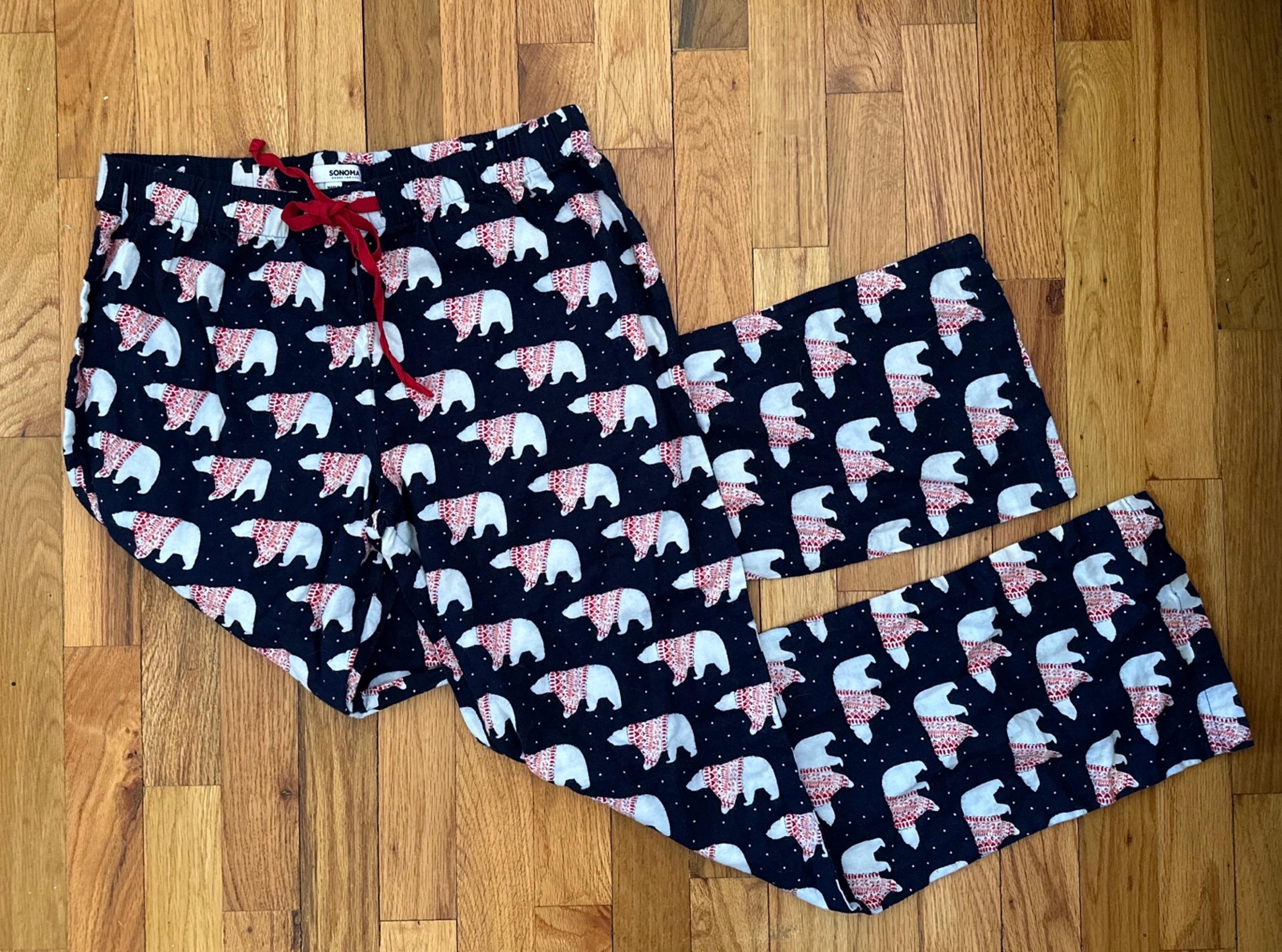 Sonoma Women's Pajama Flannel Pants 100% Cotton Polar Bears Blue Size S