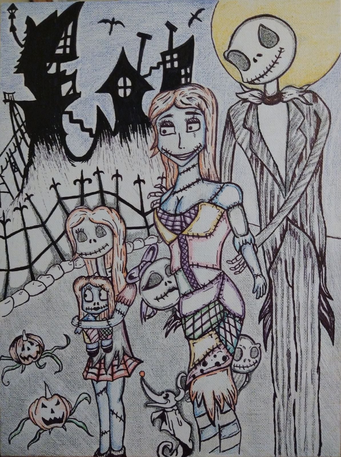 Custom Jack and Sally family decor
