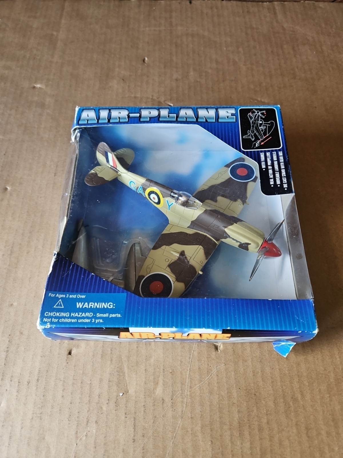 Schylling Die Cast Spitfire 1:48 Scale Airplane with Stand New Open Box A5