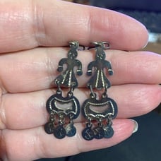 Mapuche Indigenous People Handmade 950 Silver Earrings