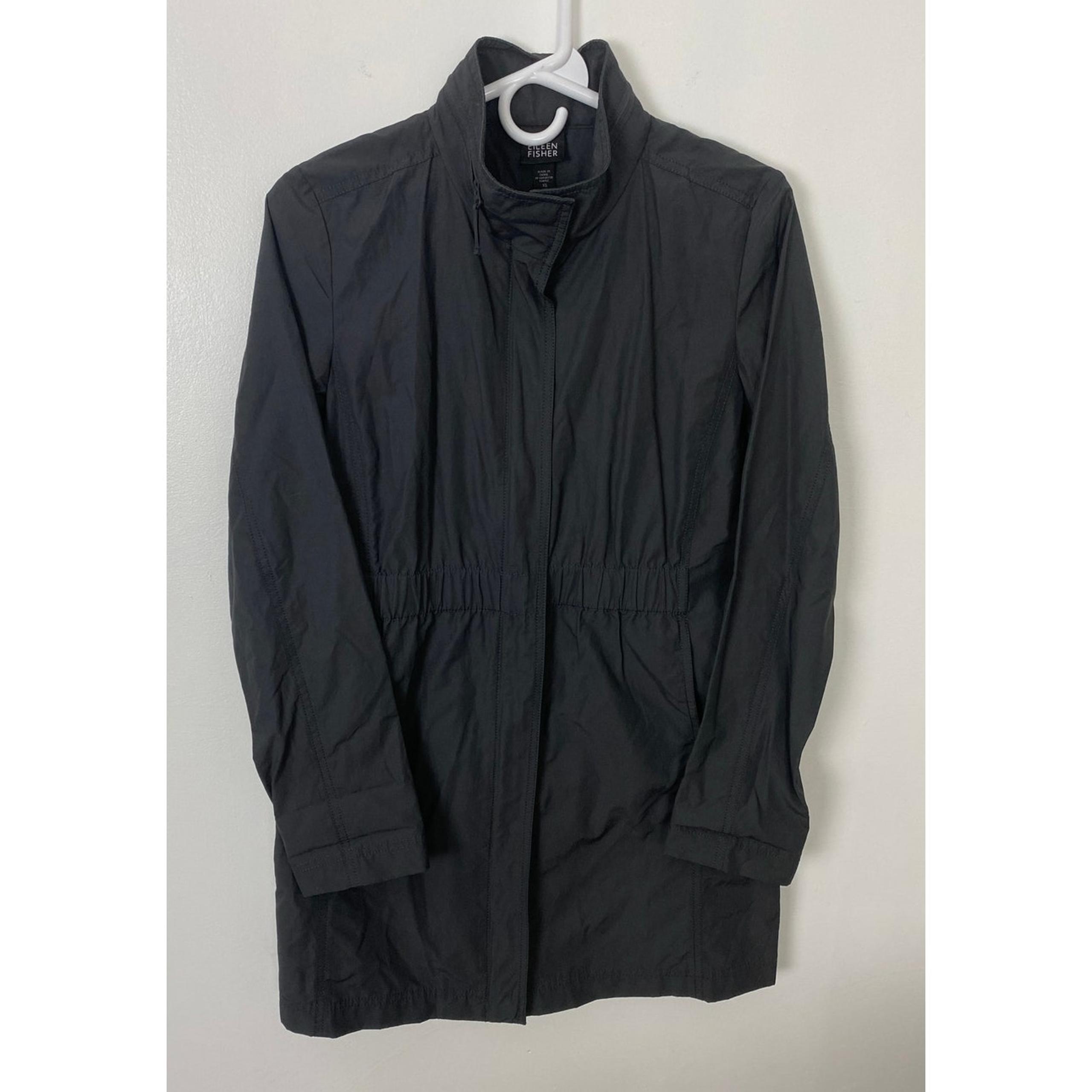 Women lightweight windbreaker cotton nylon parka jacket coat XS - Eileen Fisher