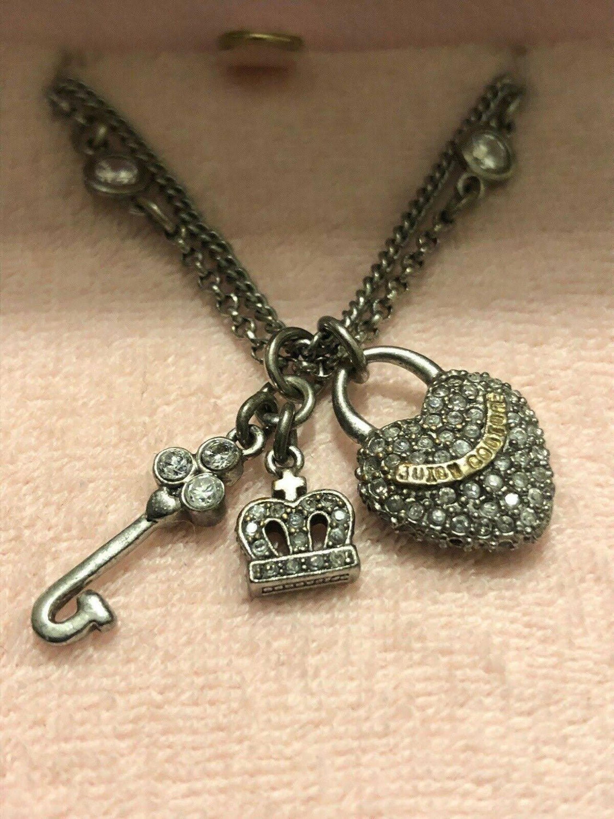 Vintage Juicy Couture Silver Charm Necklace
