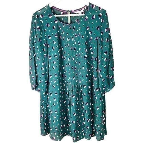 Boden Aurelia Tunic Blouse Green Pink 3/4 Sleeves Women’s Size 10