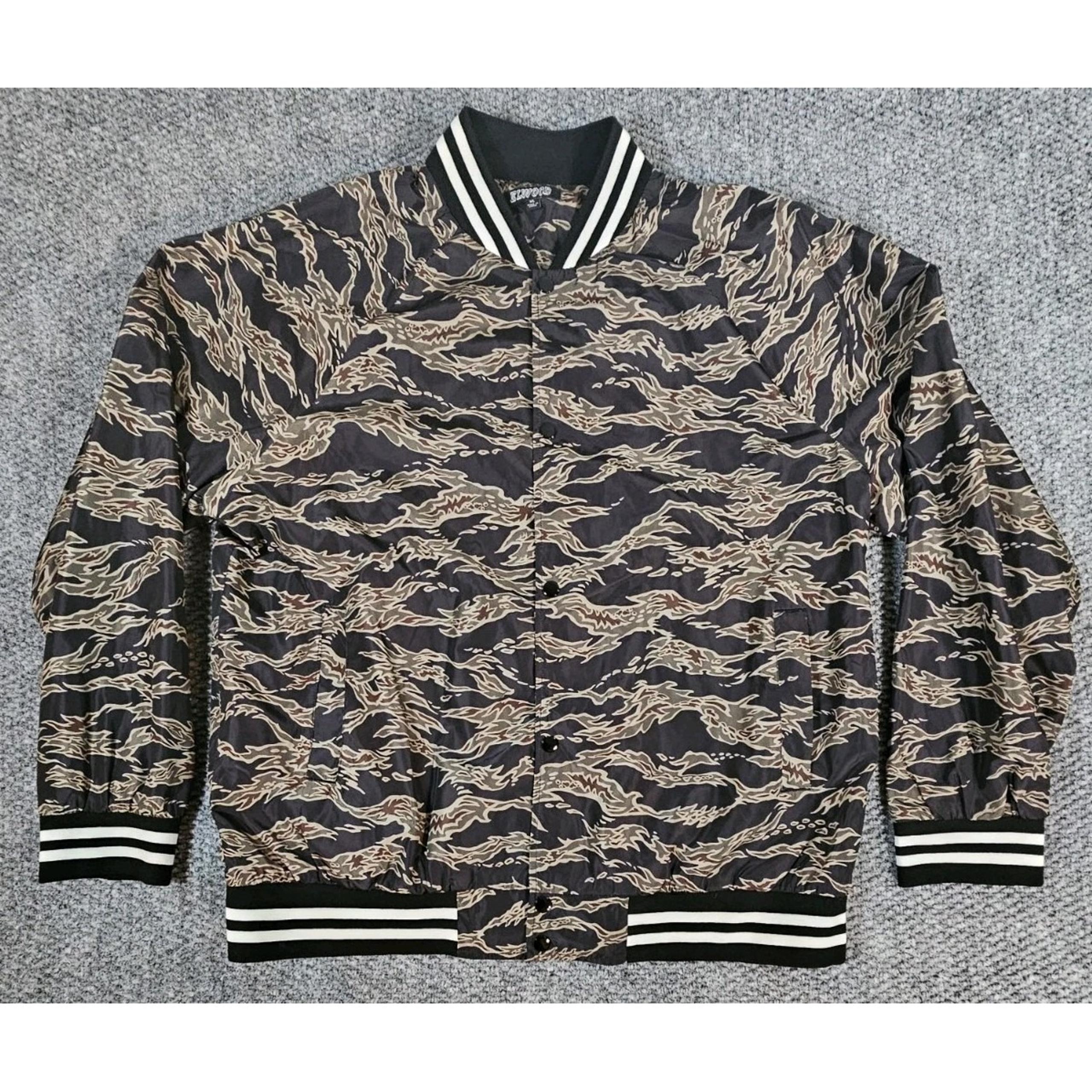 Elwood Men's Camo Jacket Size XL Polyester Streetwear Skater