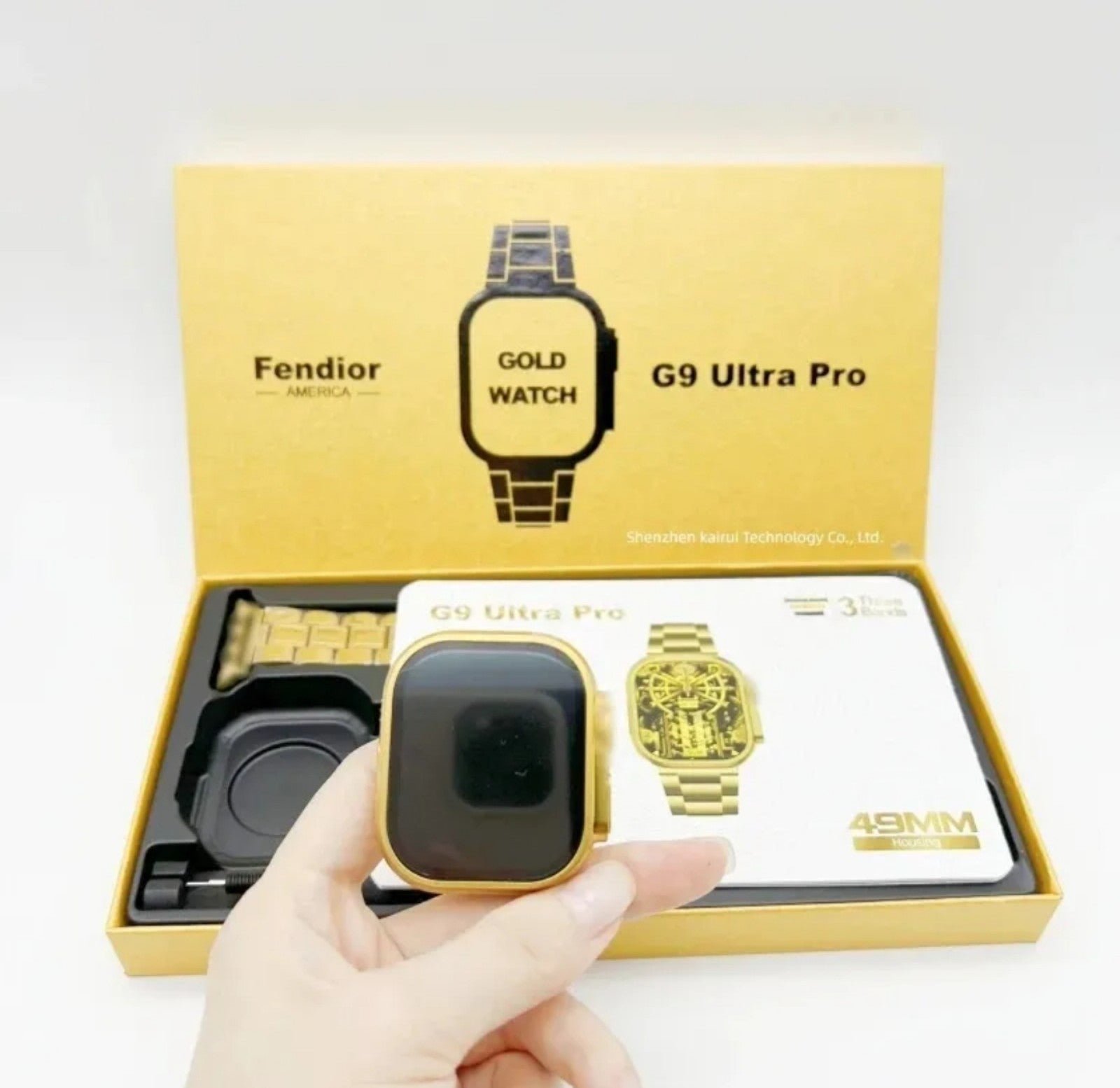 G 9 ultra pro gold smart watch for men,2023 Watch Ultra Wireless Charging for ap