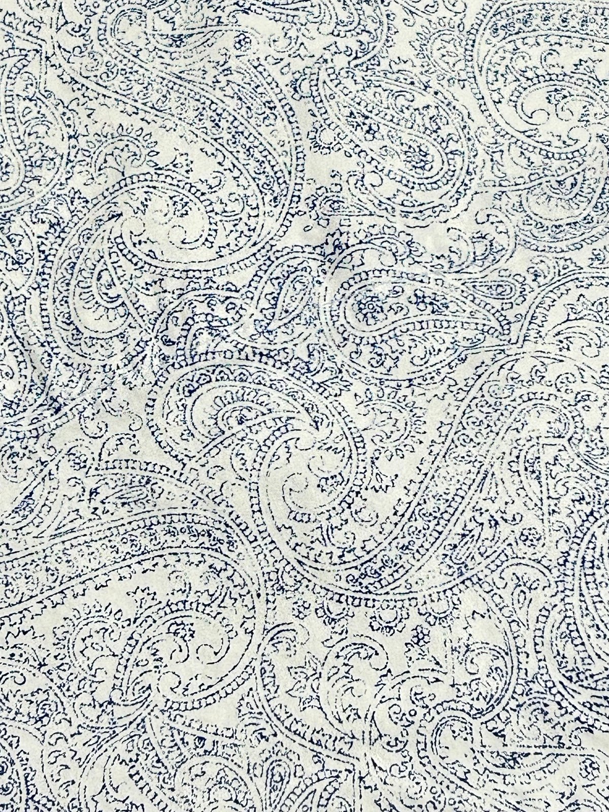 Ralph Lauren Full Sheets Fitted & Flat Blue Paisley on White Background