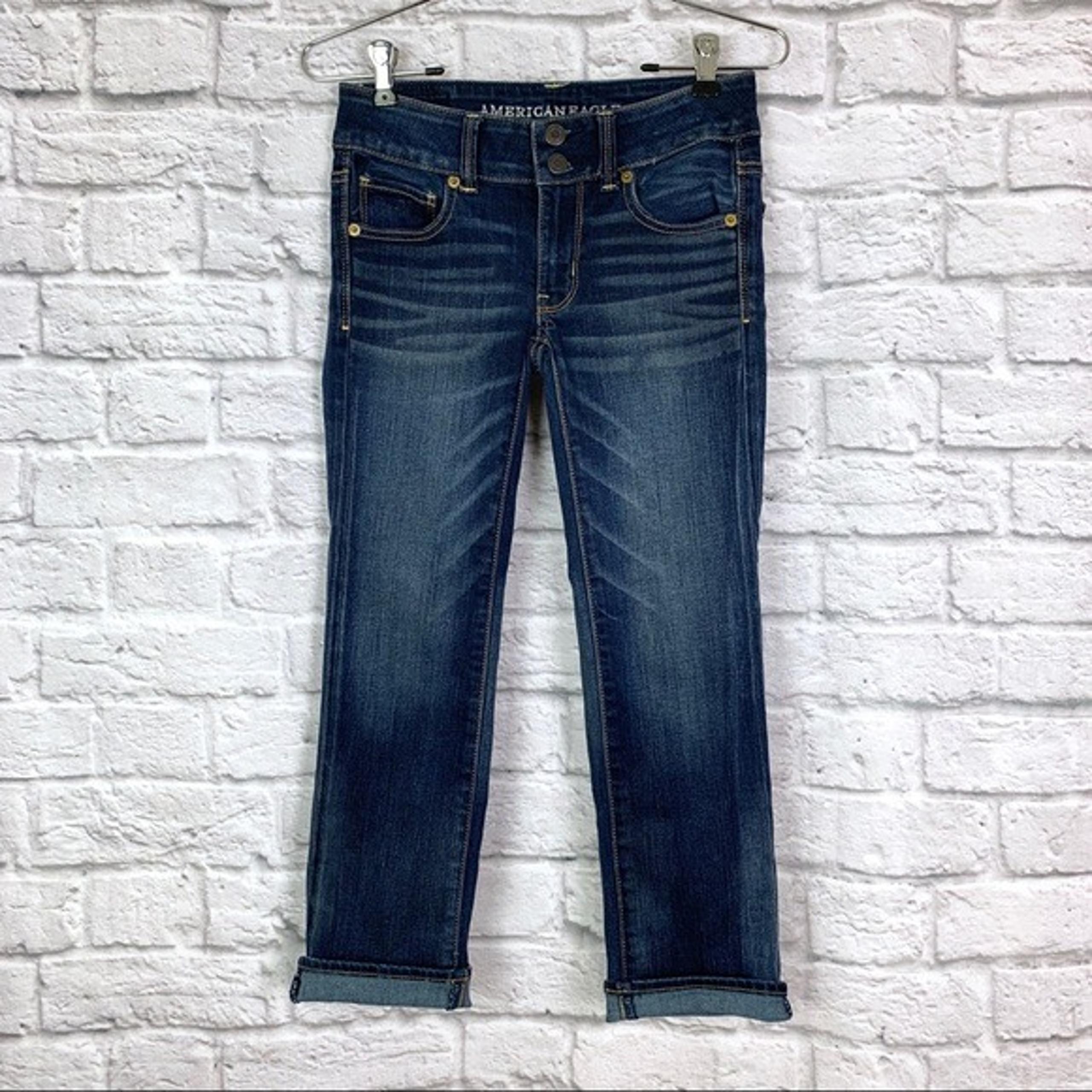 American Eagle Artist Crop Jeans 00 Dark