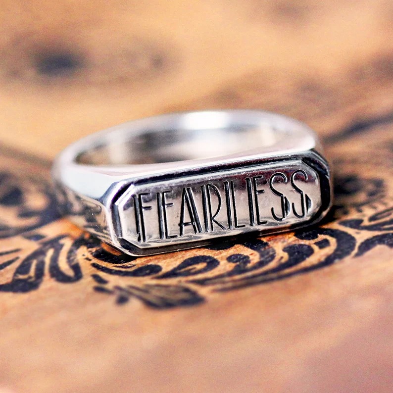 Modern silver signet ring, womens signet ring, custom signet ring, antique signe