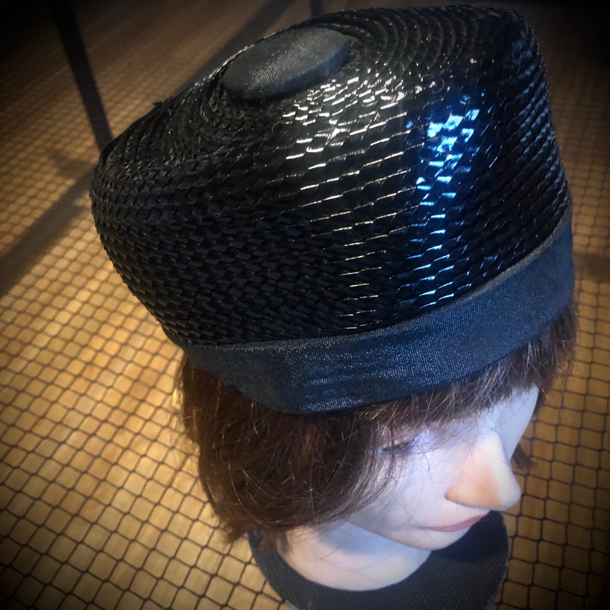 Vintage Joseph Magnin pillbox woven hat