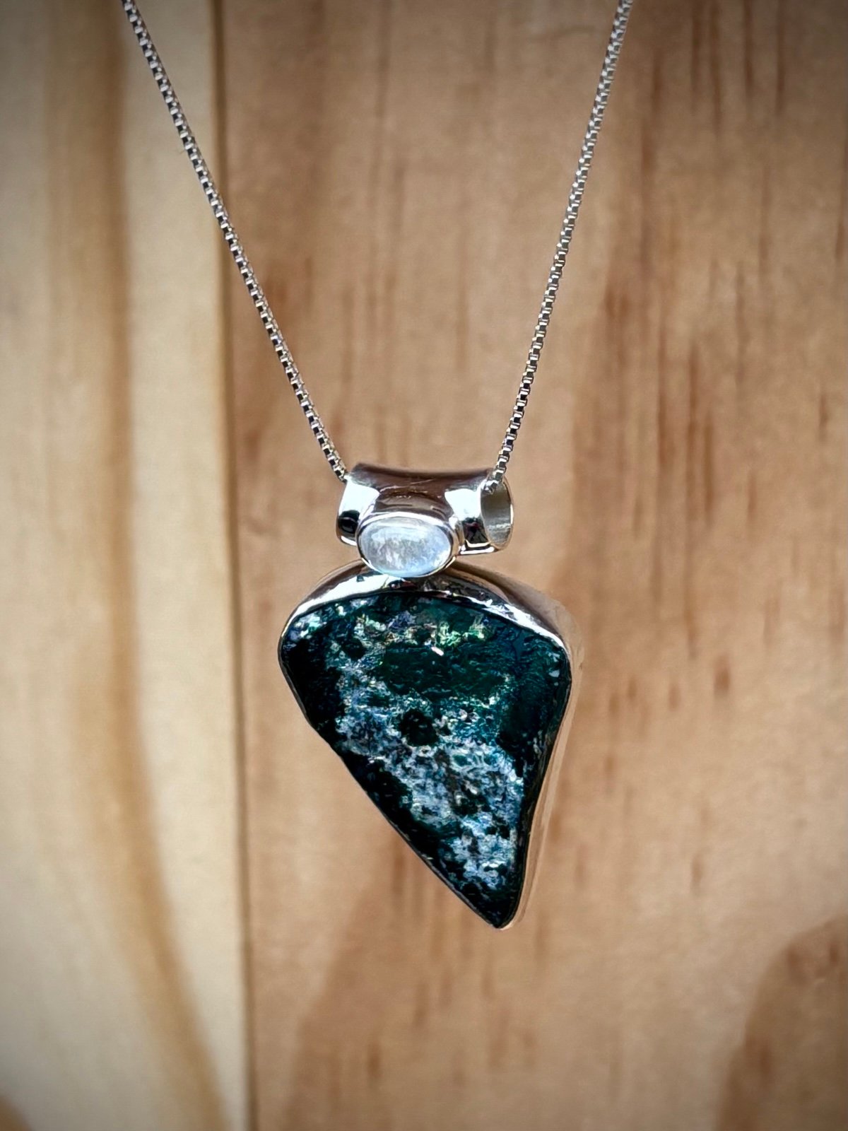 Ancient Rome Glass & Moonstone Necklace
