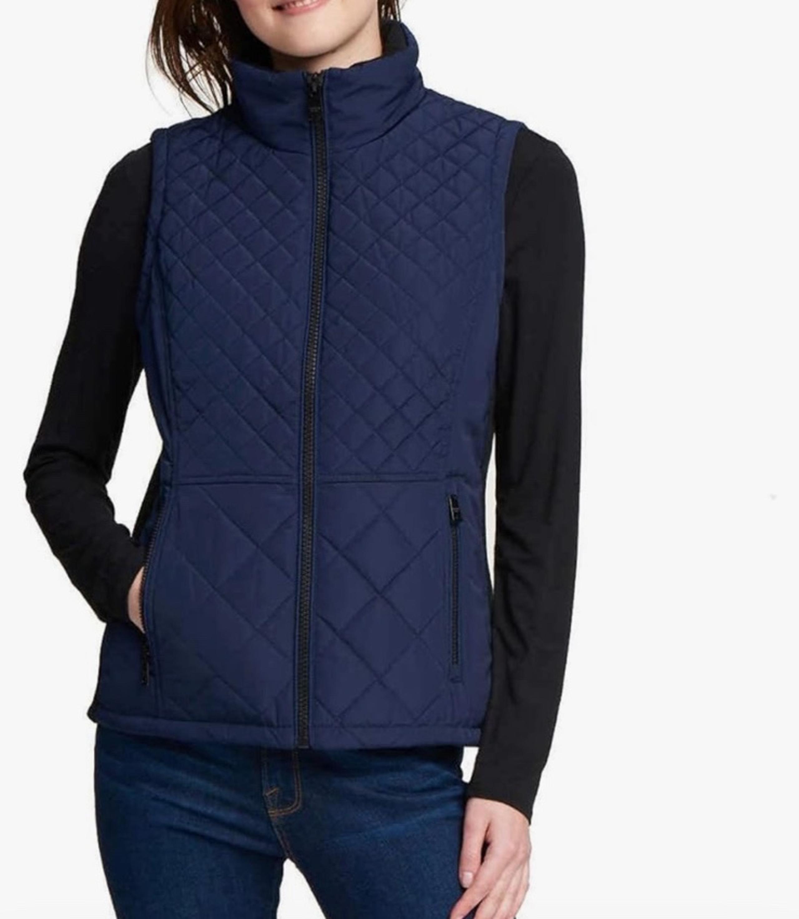 Andrew Marc Womens' Quilted Vest Jacket Size Small, Navy Blue