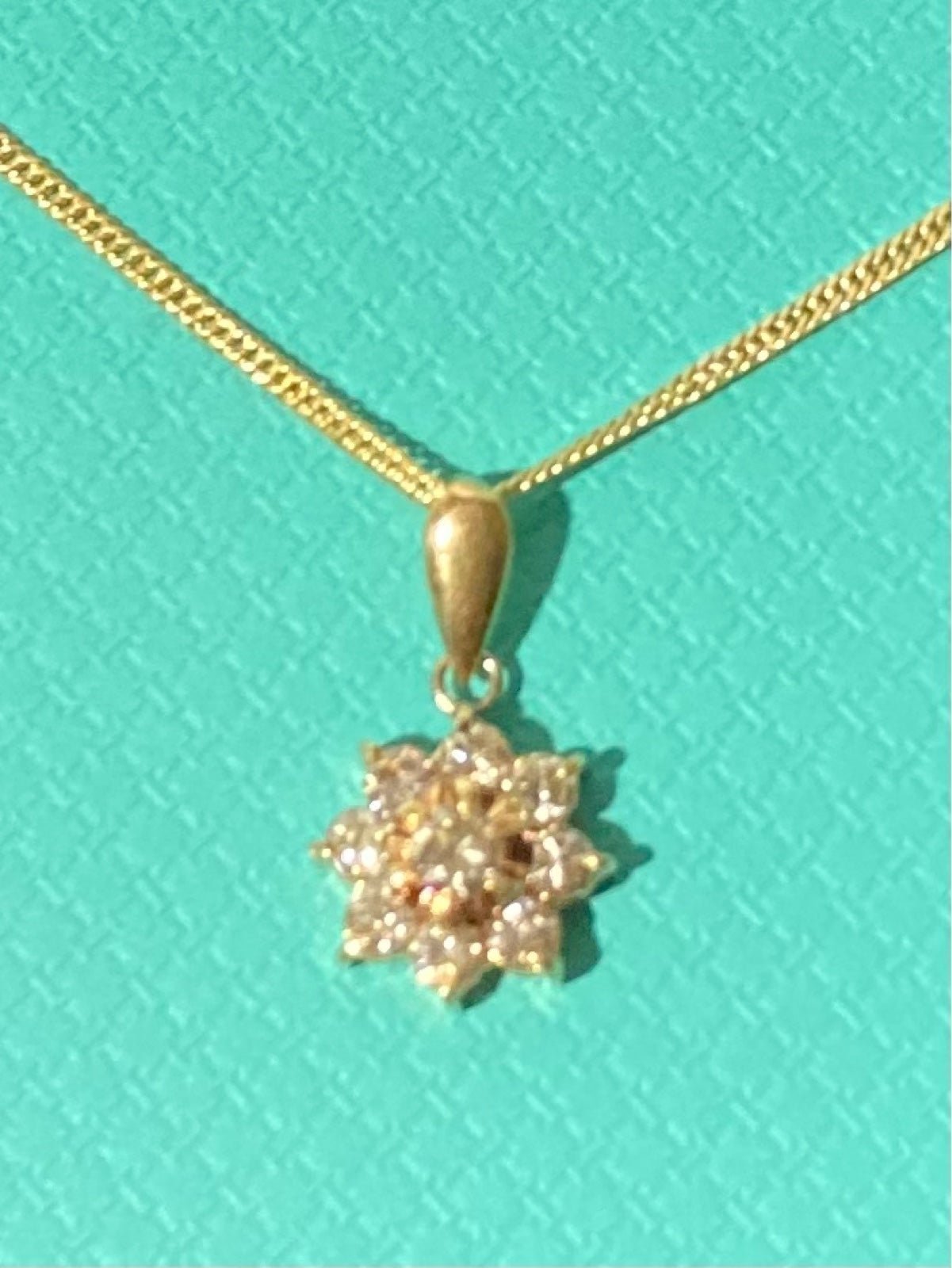 18K Yellow Gold .50TW Diamond Pendant Necklace