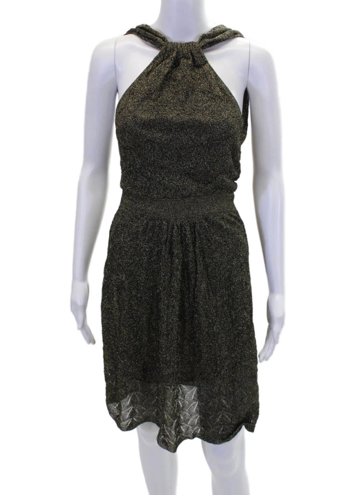 M Missoni Black & Gold Metallic Halter Dress ~ Sz 40 (6 US)