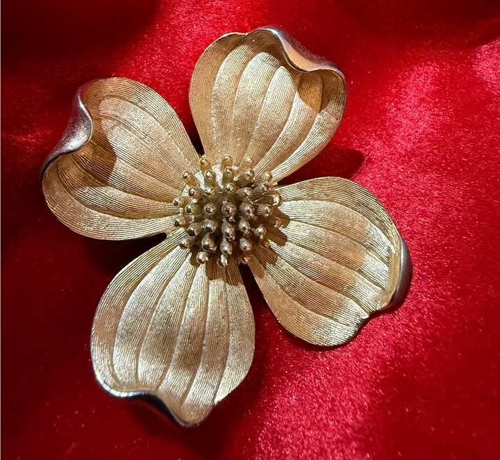 Vintage Trifari dogwood pin