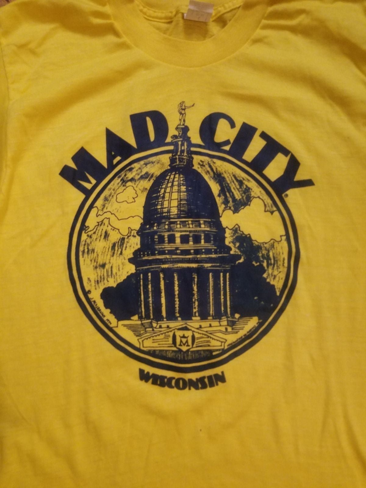 Vintage MAD CITY Wisconsin SHIRT Single Stitch VNTG 70s Madison 1974 RARE 1970s