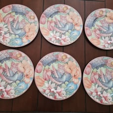 COROLLA Bone China Galo Design Germany 6 Plates Dinnerware 11.75