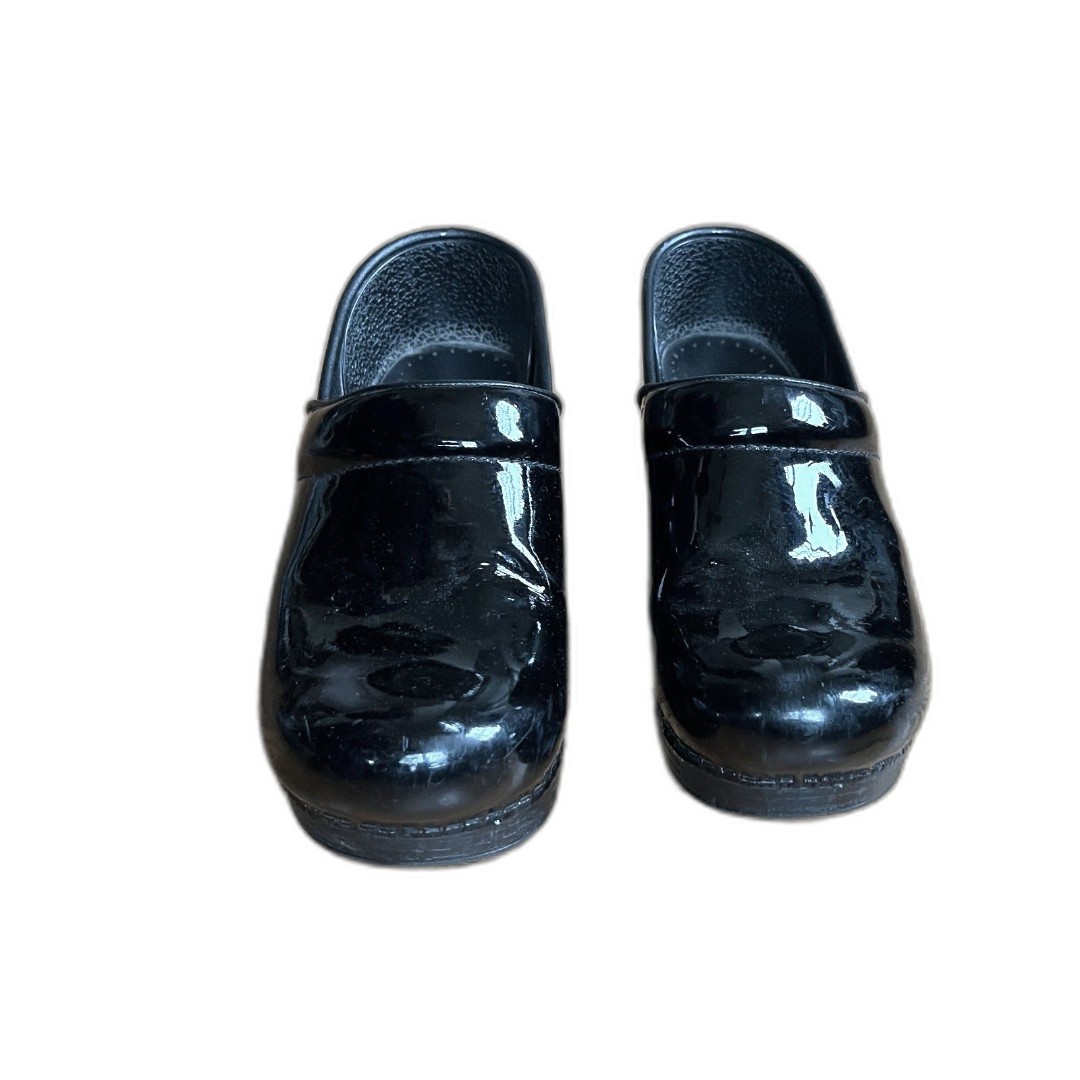 Dansko Black Patent Slip-On Professional Nurse Clogs Shoes Women's Size 38