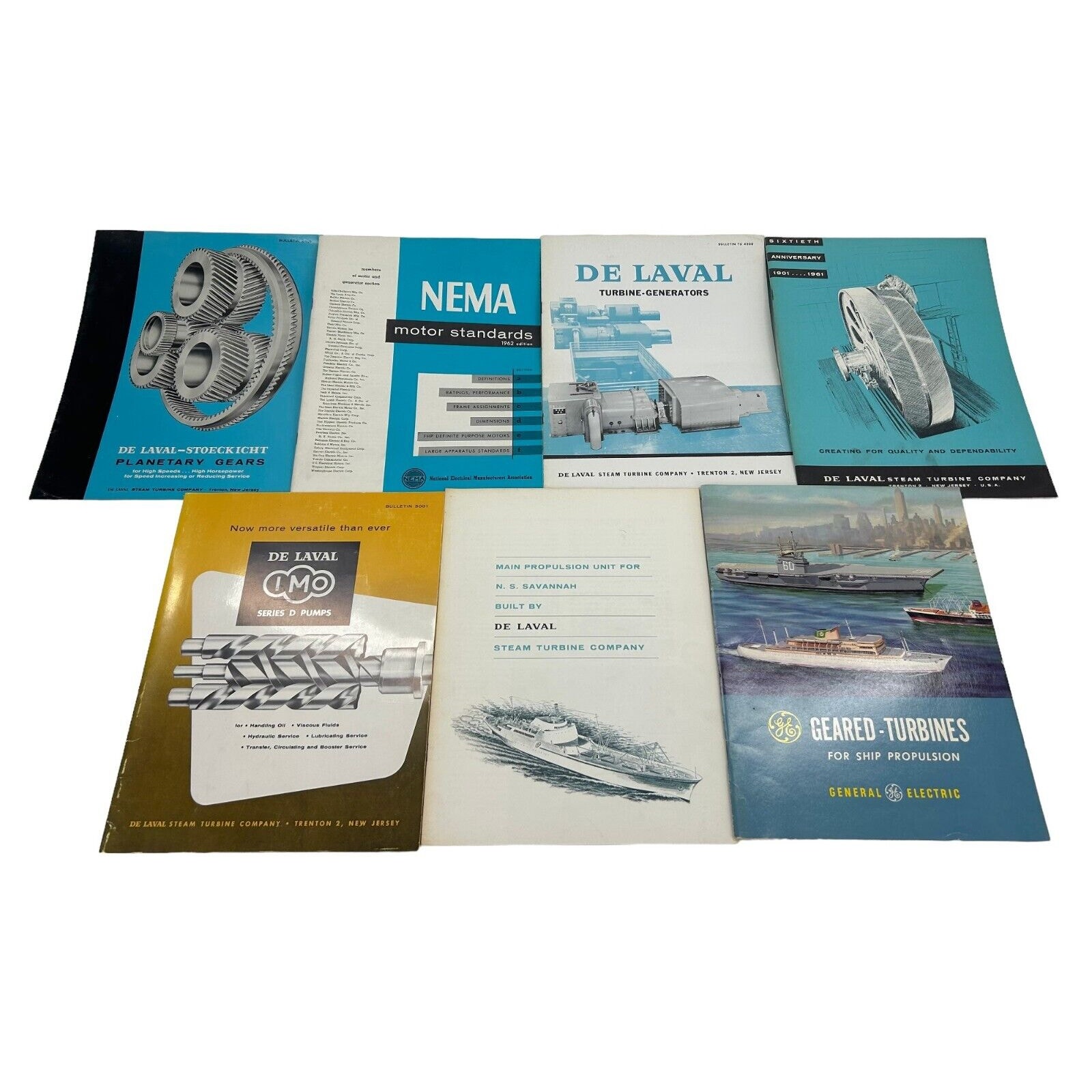 6 De Laval Stoeckicht Booklets Planetary Gears Turbines Pumps Vintage 1956-1962