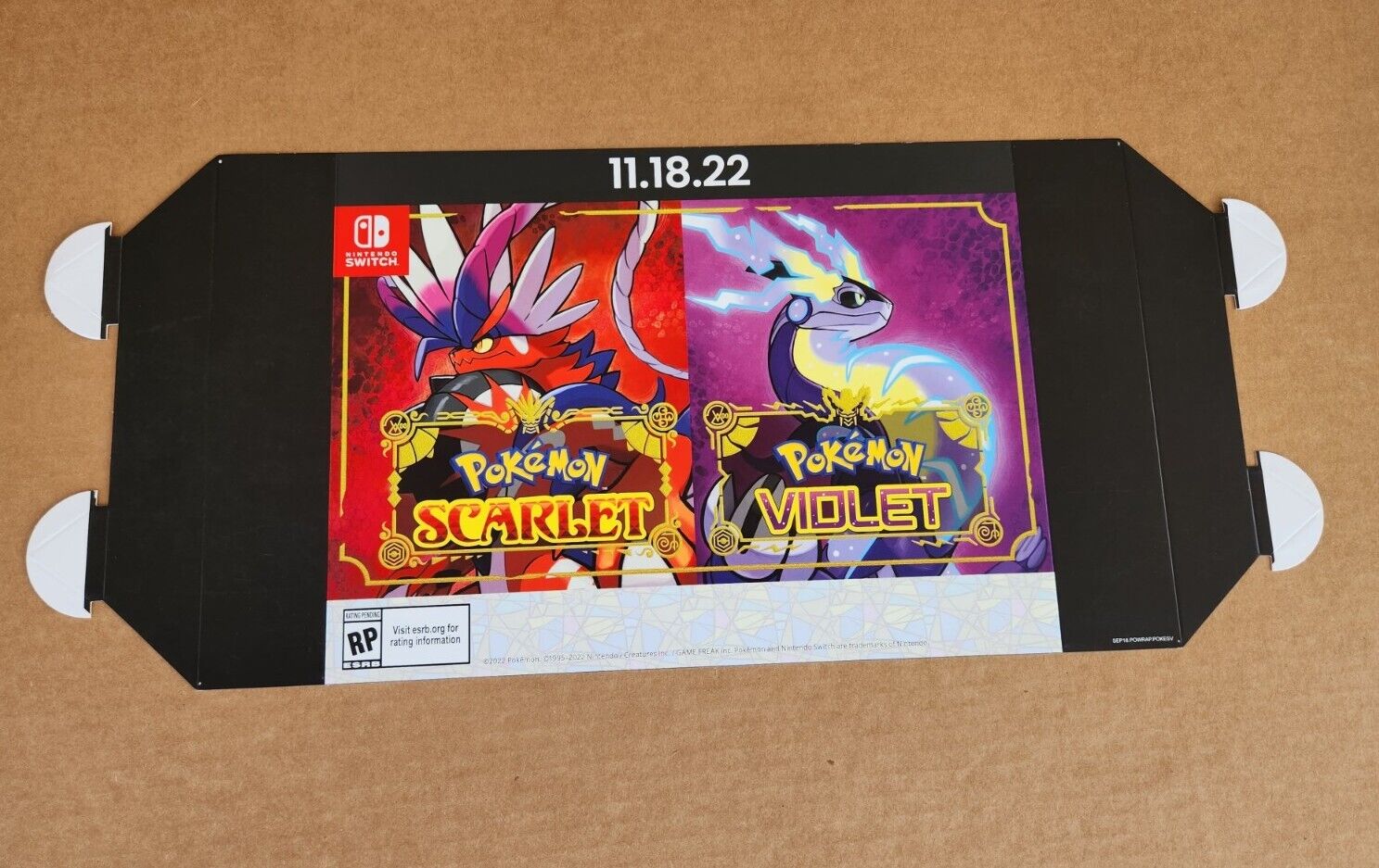 Pokemon Scarlet Violet Nintendo Display Promo Poster Sign 21 x9
