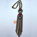 Vintage German Brass Tone Blue and Red Tassel Chain Necklace Statement unique