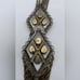 Vintage German Brass Tone Blue and Red Tassel Chain Necklace Statement unique