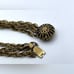 Vintage German Brass Tone Blue and Red Tassel Chain Necklace Statement unique